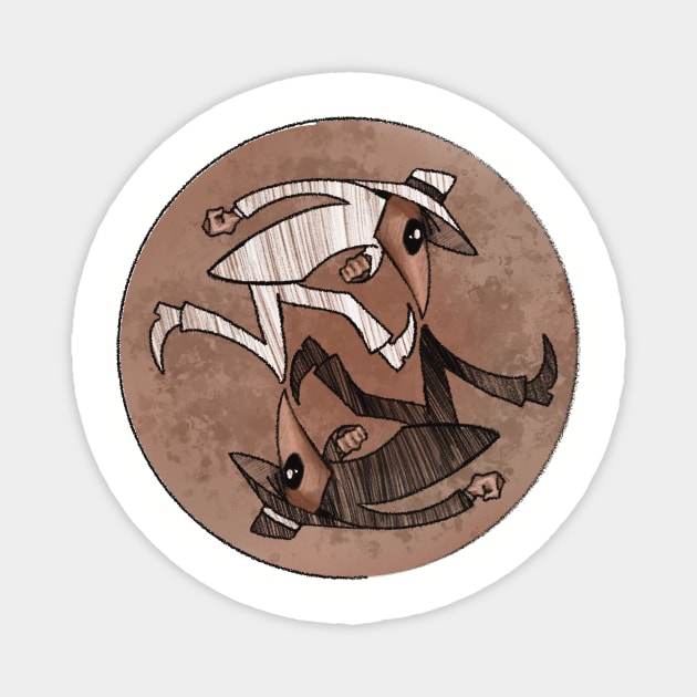 Spy vs Spy Yin and Yang Magnet by Laura Beth Art