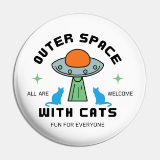 Outer space With Cats Pin