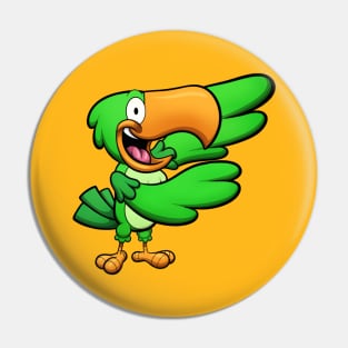 Presenting Green Parrot Pin