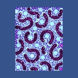 Blue and Purple Glitter Abstract T-Shirt