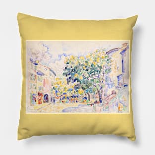 Antibes Town Scene, France, Paul Signac 1918 Pillow