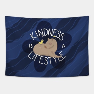 Kindness Capybara Tapestry