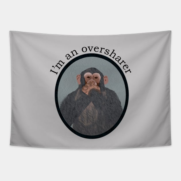 Oversharing Chimpanzee Tapestry by ahadden