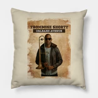 Vintage Old Paper 80s Style Trombone Shorty /// ORLEANS AVENUE Pillow