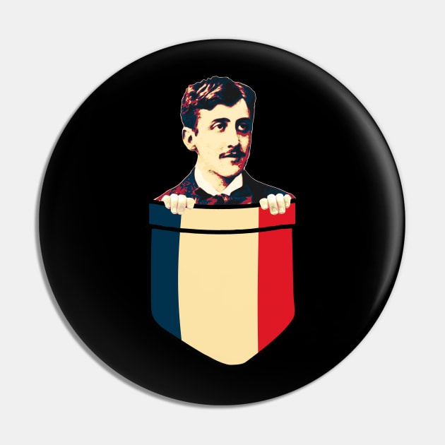 Marcel Proust In My Pocket Pin by Nerd_art