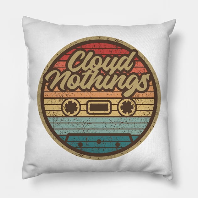 Cloud Nothings Retro Cassette Circle Pillow by penciltimes