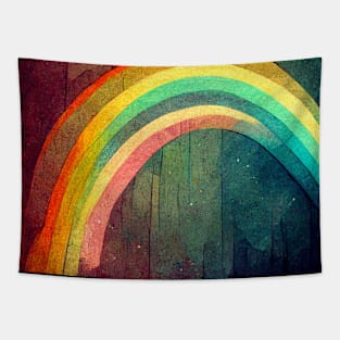 Vibrant colored rainbow on a washed out background. Tapestry