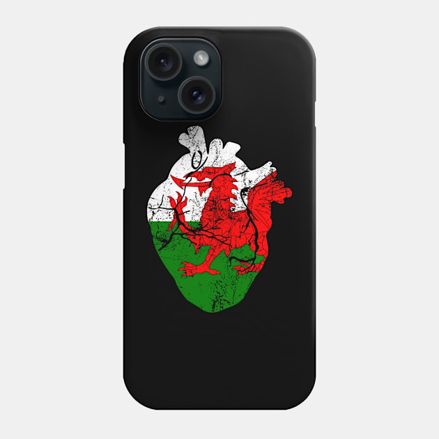 Love Wales Anatomical Heart Welsh Dragon St Davids Phone Case by Welsh Jay