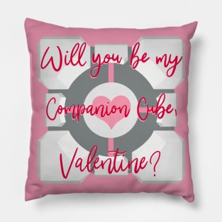 A Companion Cube Valentine Pillow