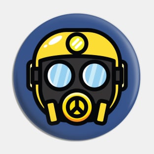 Masked researcher cartoon Pin