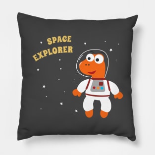 Cute dinosaur astronaut. Pillow