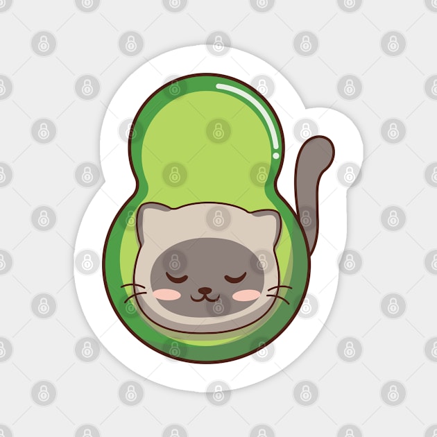 Yummy Meow Meow Avocado Magnet by Luna Illustration