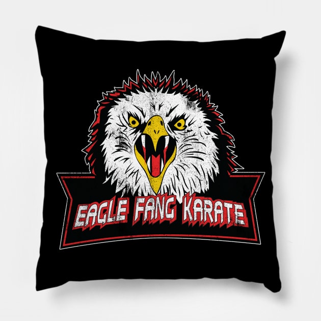 Cobra Kai - Eagle Fang Karate Vintage Style Pillow by wookiemike