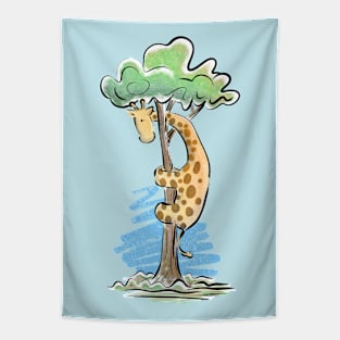 Giraffe in a tree Tapestry