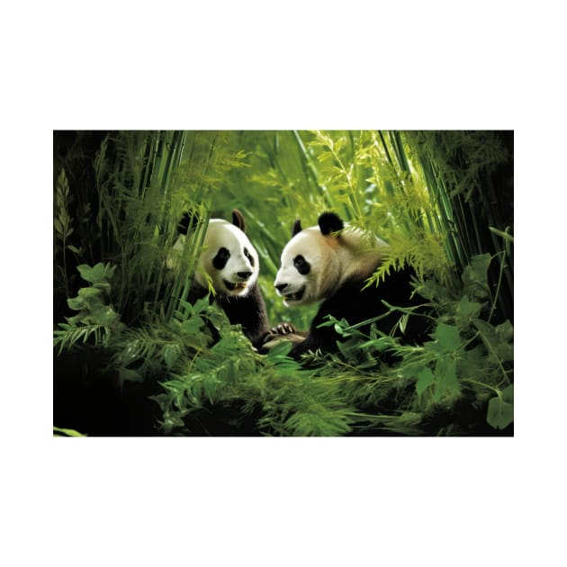 Panda Animal Wildlife Wilderness Colorful Realistic Illustration by Cubebox