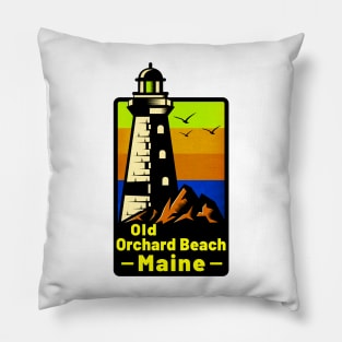 Old Orchard Beach Maine Sticker Decal 3.75" Lighthouse ME Pillow