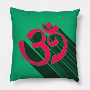 Om Symbol Retro Style with Big Drop Shadow 1 Pillow