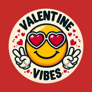 Smiley Face with Heart Glasses – Valentine Vibes T-Shirt