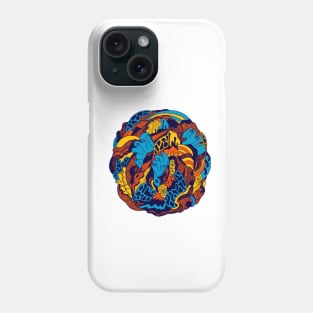 Orange Blue Abstract Wave of Thoughts No 1 Phone Case