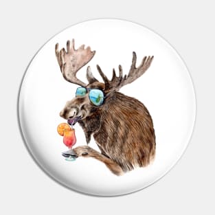 Vacation Moose Pin