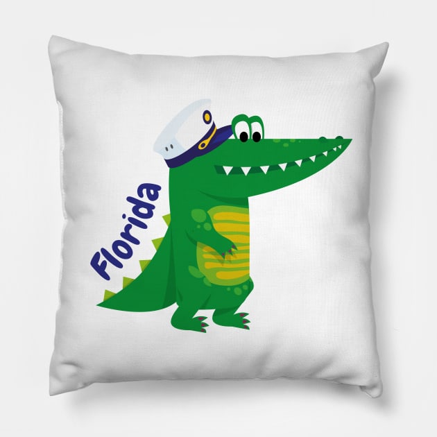 Florida Alligator Pillow by EllaPhanta