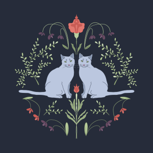 Summer Cat Folk Art T-Shirt