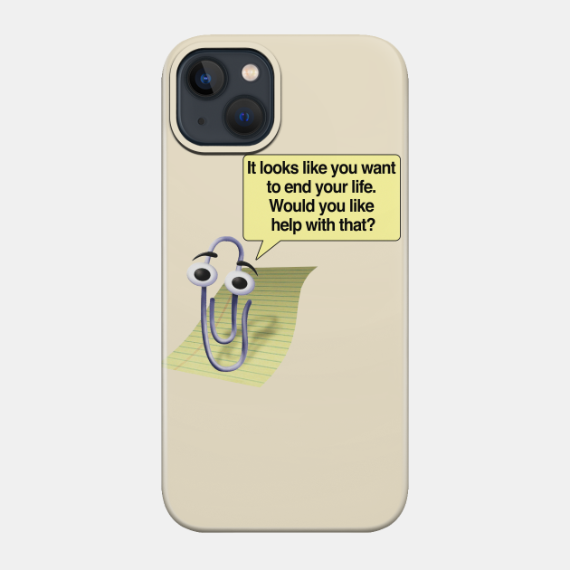 Microsoft Clippy Suicide Assistant Meme Shirt Parody Humor Funda Para Moviles Teepublic Mx