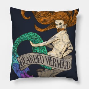 The Bearded Mermaid Pillow