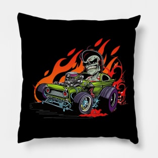 Monster Hot Rod Zombie Coupe Street Racer Retro Design Pillow