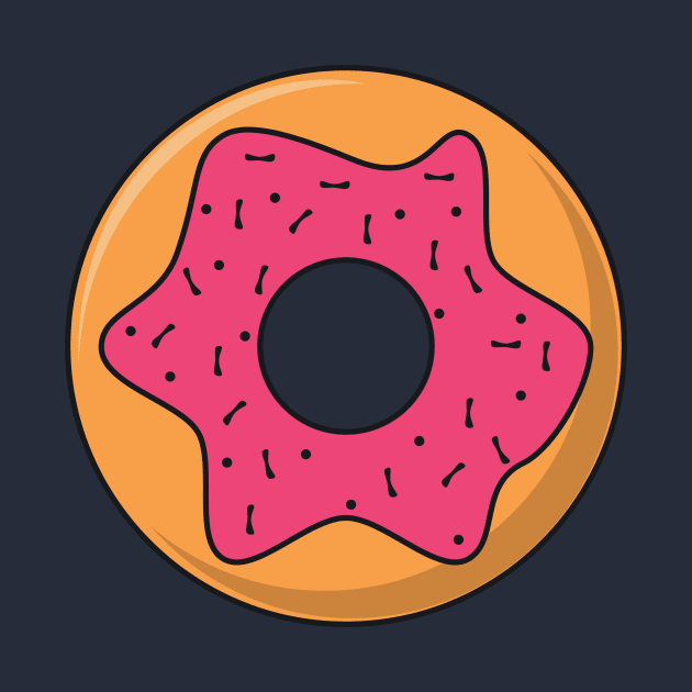 Pink Donut With Lots of Cute Sprinkles by InkyArt