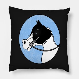 The Apollo - Black and White Paint Horse Pillow