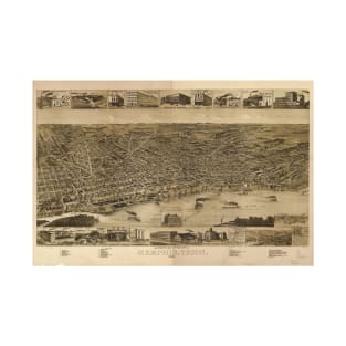 Vintage Pictorial Map of Memphis TN (1887) T-Shirt