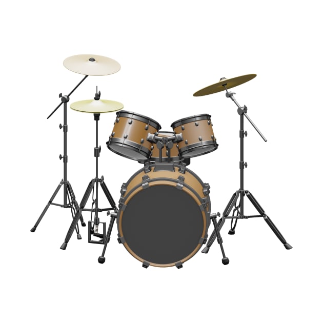 Acoustic drum on white by 3DVictory
