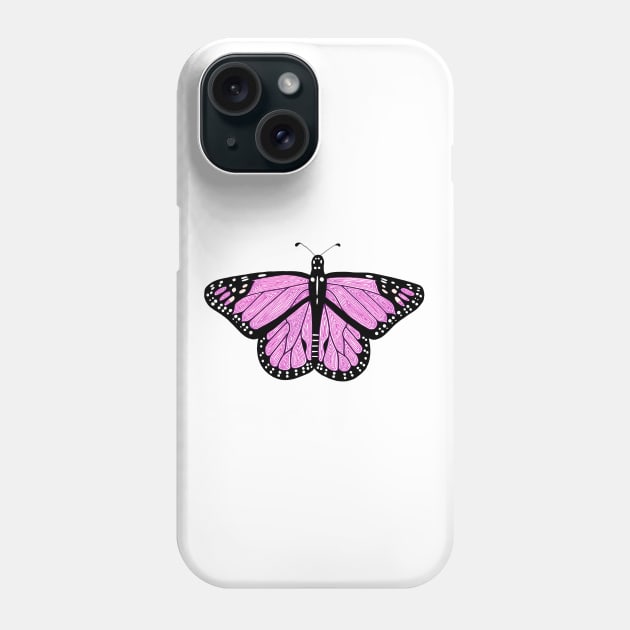 Pink Butterfly Phone Case by calenbundalas