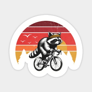 Cycling Raccoon Magnet