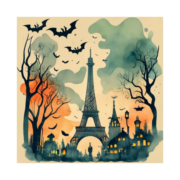 Mystical Montmartre: Halloween Amidst Parisian Streets by AmazinfArt