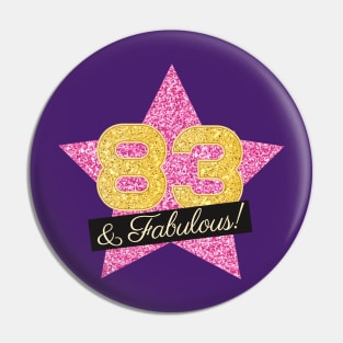 83rd Birthday Gifts Women Fabulous - Pink Gold Pin