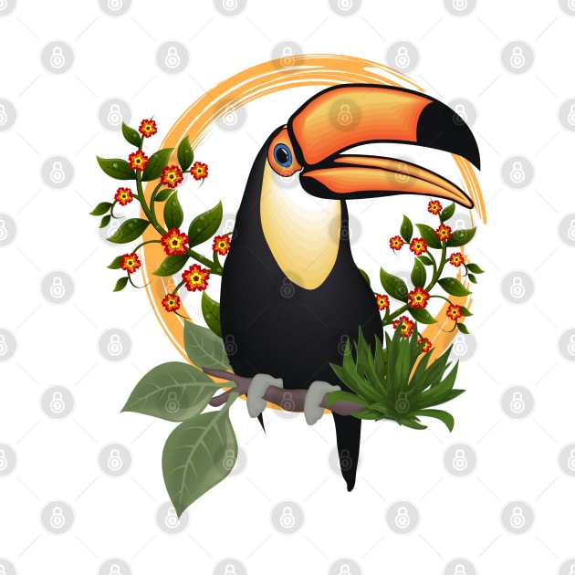 tropical floral toucan by Natural Vibes 
