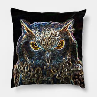 Owl Electric Silhouette 01 Pillow