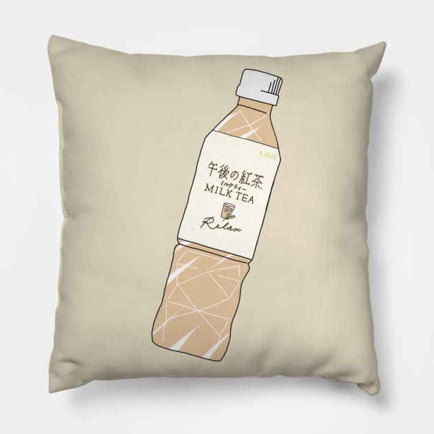 Milk Tea Soft Drink Pillow by PeachPantone