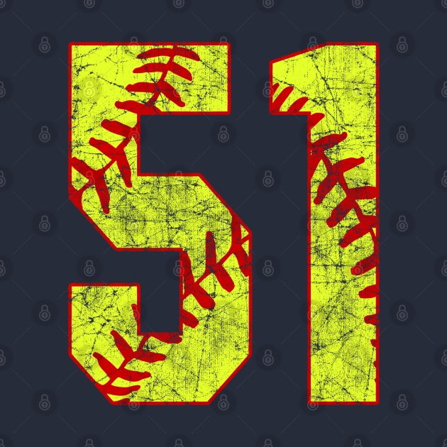 Fastpitch Softball Number 51 #51 Softball Shirt Jersey Uniform Favorite Player Biggest Fan by TeeCreations