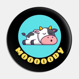 Moody Cow | Cow Pun Pin