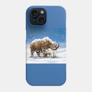 The Woolly Rhinoceros Coelodonta antiquitatis, Pleistocene Phone Case