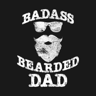 Funny Beard Shirts  BADASS Bearded Dad Silhouette T-Shirt