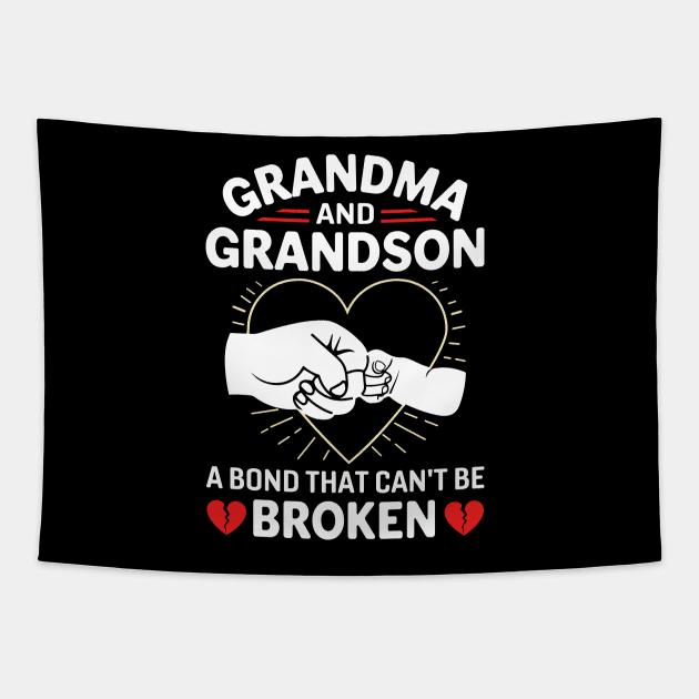 Grandma And Grandson A Bond That Can't Be Broken Gift Tapestry by MichelAdam