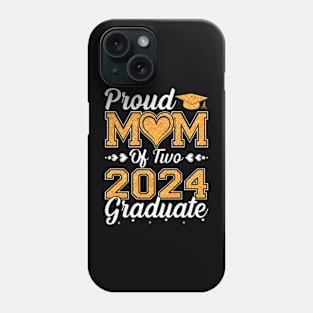 Proud Mom Of Two 2024 Graduate Senior Graduation Phone Case