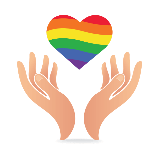 LGBT Couples Design - LGBT Hand Heart by Printaha