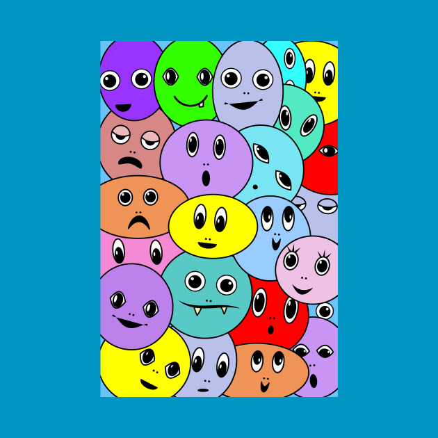 Smiley faces Fun Cartoon pattern by oknoki