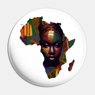 African Map Face Pin