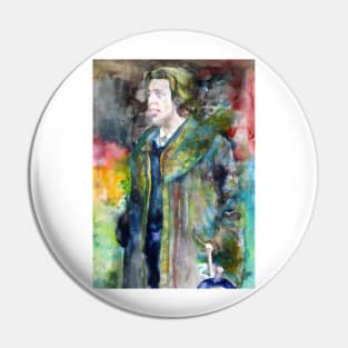 OSCAR WILDE watercolor portrait .22 Pin